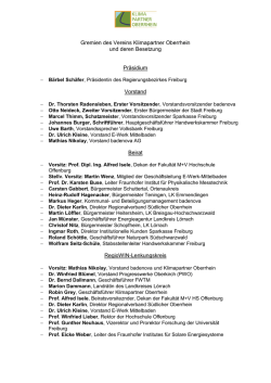 Gremien des Vereins Klimapartner Oberrhein und deren Besetzung