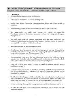 Die Arten des Flüchtlingsschutzes – worüber das