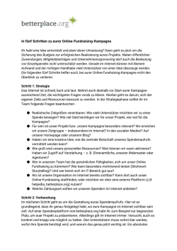 In f&uuml;nf Schritten zu eurer Online-Fundraising