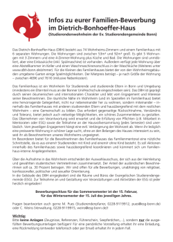 Infos zu eurer Familien-Bewerbung im Dietrich-Bonhoeffer-Haus