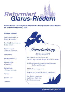 Oktober/November 2015 - Ref. Kirchgemeinde Glarus