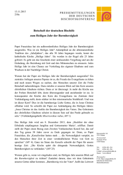 13.11.2015: Botschaft der deutschen Bischöfe zum Heiligen Jahr
