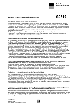 Wichtige Informationen zum Übergangsgeld