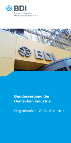 Bundesverband der Deutschen Industrie Organisation. Ziele