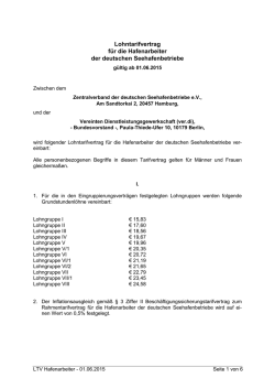Lohntarifvertrag für die Hafenarbeiter der deutschen Seehafenbetriebe