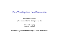Das Vokalsystem des Deutschen