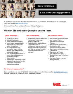 Werden Sie Minijobber (m/w) bei uns im Team. Dazu verdienen