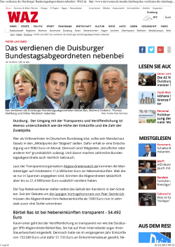 Das verdienen die Duisburger Bundestagsabgeordneten nebenbei