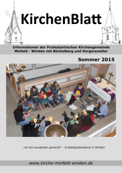 KirchenBlatt Sommer 2015 - Evangelische Kirche der Pfalz