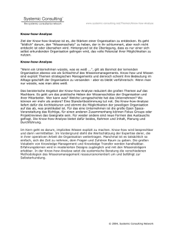 Know-how-Analyse Ziel der Know-how