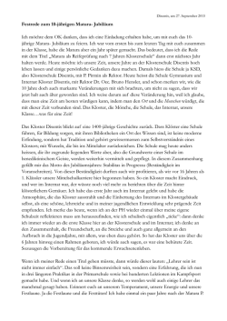 Festrede 10j&auml;hriges Jubil&auml;um