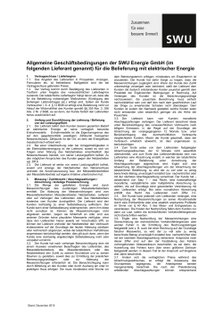 Allgemeine Geschäftsbedingungen der SWU Energie GmbH (im