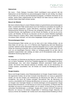 Datenschutz Die navos – Public Dialogue Consultans GmbH
