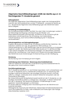 Allgemeine Geschäftsbedingungen (AGB) der identity.ag e.U. im