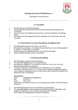 Beitragsordnung - SC Magdeburg eV