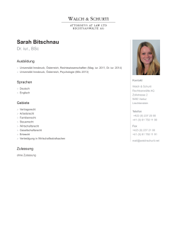 Sarah Bitschnau - Walch & Schurti