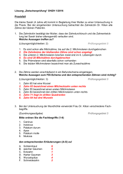 L&ouml;sung &bdquo;Zwischenpr&uuml;fung&ldquo; DHZH 1/2016 Praxisfall Die kleine Sarah