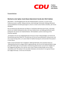 Wechsel an der Spitze: Sarah Boost übernimmt Vorsitz der CDU