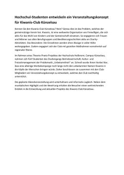 Hochschul-Studenten entwickeln ein Veranstaltungskonzept f&uuml;r