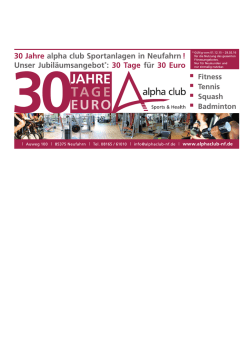 30 Jahre alpha club Sportanlagen in Neufahrn ! f`dgg`fäch1sszgfnm