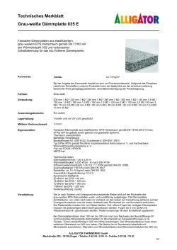 Technisches Merkblatt Grau-weiße Dämmplatte 035 E
