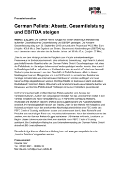 German Pellets: Absatz, Gesamtleistung und EBITDA steigen