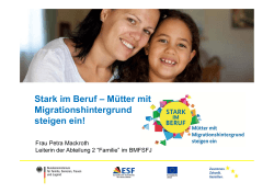 "Stark im Beruf - Mütter mit Migrationshintergrund steigen ein" [PDF