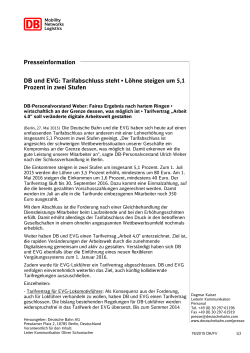 Presseinformation DB und EVG: Tarifabschluss