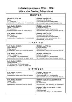 Hallenbelegungsplan Sigmarszell