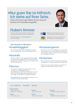 Hubert Ammer &raquo;Nur guter Rat ist hilfreich. Ich stehe auf