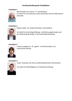 Kurzbeschreibung der Kandidaten