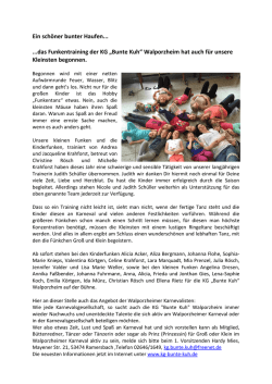 Ein sch&ouml;ner bunter Haufen... ...das Funkentraining der KG &bdquo;Bunte