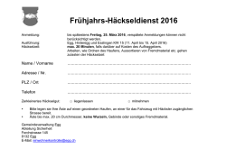 H&auml;ckseldienst Anmeldung