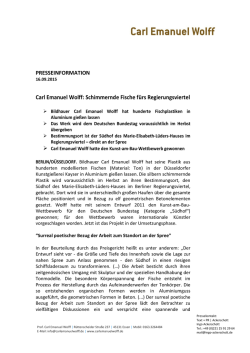 Carl Emanuel Wolff: Schimmernde Fische f&uuml;rs Regierungsviertel