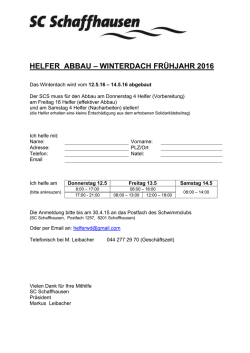 helfer abbau &ndash; winterdach fr&uuml;hjahr 2016