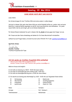 Helferbrief - Triathlon Frauenfeld
