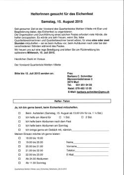 Helfer Anmedung - Quartierleist Mettlen