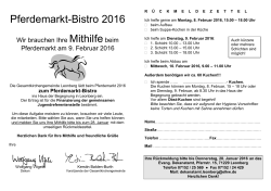 Pferdemarkt-Bistro 2016 - Evangelische Gesamtkirchengemeinde