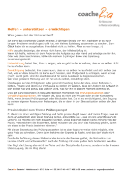 Helfen &ndash; unterst&uuml;tzen &ndash; erm&auml;chtigen