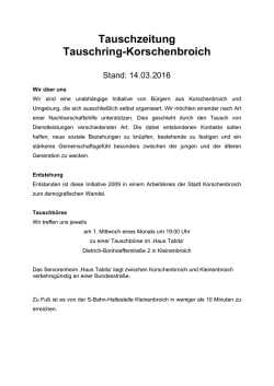 Die Tauschzeitung - Tauschring Korschenbroich