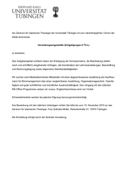 In der Zentralen Verwaltung ist befristet und vertretungsweise eine