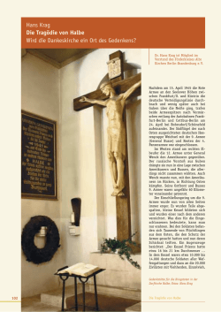 Hans Krag Die Trag&ouml;die von Halbe Wird die Dankeskirche ein Ort
