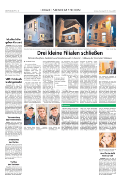 Drei kleine Filialen schlie&szlig;en