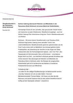 Dorfner Catering &uuml;berrascht Patienten und Mitarbeiter in der