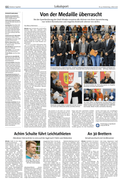 Von der Medaille &uuml;berrascht - Stadtsportverband Minden eV