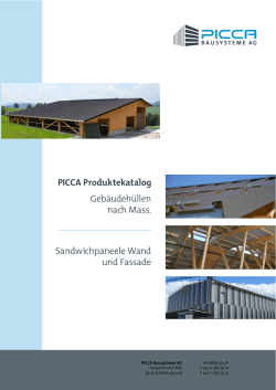 Produktkatalog PICCA_Sandwichpaneele Wand und Fassade