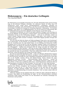 Hohenasperg &ndash; Ein deutsches Gef&auml;ngnis