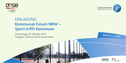 Einladung Kommunal-Forum NRW – Sport trifft Kommune