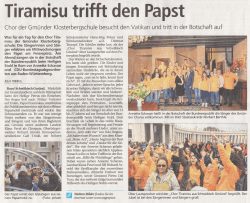 Tiramisu trifft den Papst - Klosterbergschule Schwäbisch Gmünd