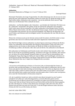 Aufmachen. Augen auf. Ohren auf. Mund auf. Missionale